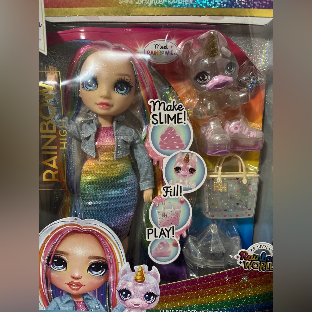 Rainbow High Doll with Denim Jacket and Unicorn